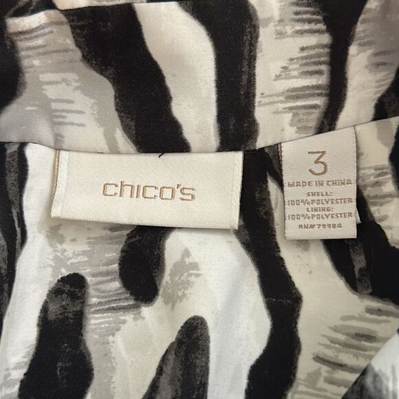Chico's Jacket Size 3 XL Size 16 Zebra Animal Print - Picture 13 of 15
